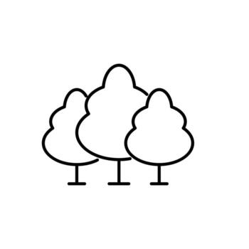 Trees in Forest Isolated Line Icon for Graphic Design, Web Sites, Cards, Books, Articles vector