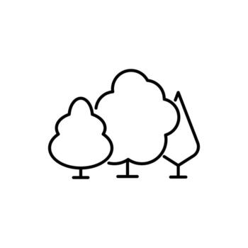 Trees in Forest Linear Sign for Graphic Design, Web Sites, Cards, Books, Articles vector