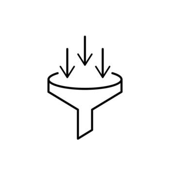 Funnel Outline Symbol for Graphic and Web Design, Apps, Adverts, Various Cards vector