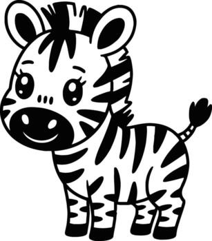 A cartoon zebra standing in front of a white background vector