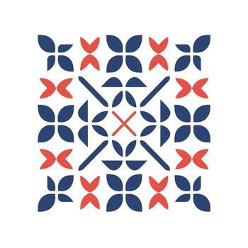 sueco dala geométrico cuadrícula Arte caracteristicas vibrante color combinaciones y simétrico patrones vector