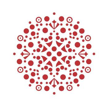 sueco dala geométrico cuadrícula Arte con intrincado rojo y blanco patrones vector