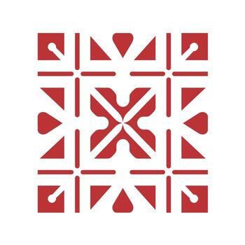 Swedish Dala geometric grid art design featuring vibrant red patterns vector