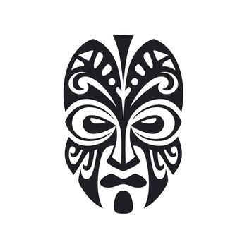 Detailed ta moko design featuring intricate patterns and expressive facial features vector