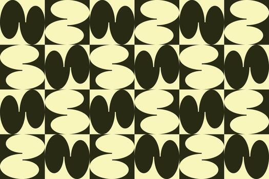 A black and white pattern with a large number of shapes vector