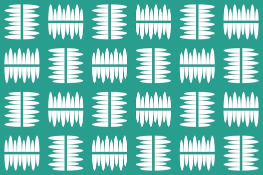 A pattern with white geometric shapes on a teal background vector