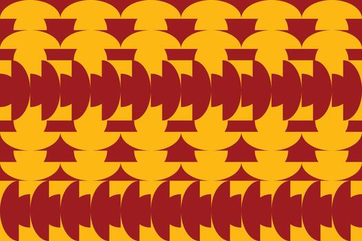 un rojo y amarillo modelo con un geométrico diseño vector