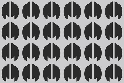 A pattern of black and white shapes on a gray background vector