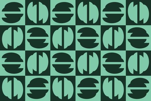 A green and black pattern with a large number of shapes vector
