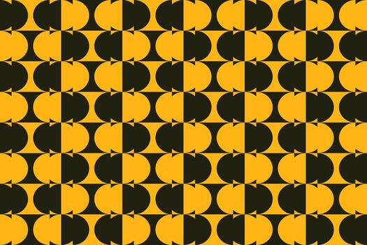 A black and yellow pattern with a circle in the middle vector