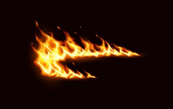 Dynamic illustration of bright flames in an abstract style. Vivid orange and yellow hues create a sense of warmth and energy, set against a dark backdrop. vector