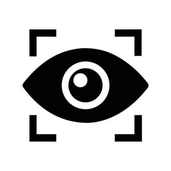 Eye Scan Icon with Targeting Frame and Minimalist Black Design vector