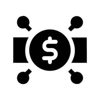 Dollar Symbol with Connecting Points Shows Investment Strategies vector
