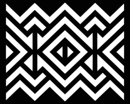 Abstract geometric design with a symmetrical and modern black and white pattern. vector