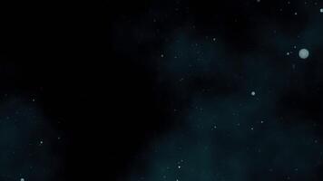 Atmospheric outer space background animation with gas clouds, stars and space dust floating past the camera. video