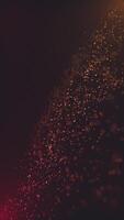 calentar brillante partícula ola antecedentes con espumoso bokeh luces y brillante partículas en fluido movimiento. esta mágico soñador vertical antecedentes animación es lleno hd y un sin costura bucle. video