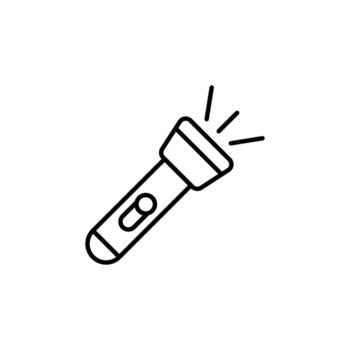 Linterna línea icono para anuncios adecuado para libros, historias, tiendas editable carrera en minimalista contorno estilo. símbolo para diseño vector