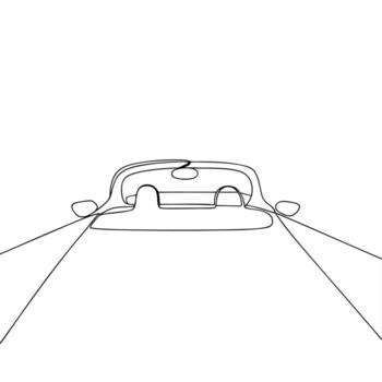 Front view of a convertible car isolated on white background vector