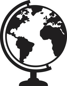 Globe with continents isolated on white background vector