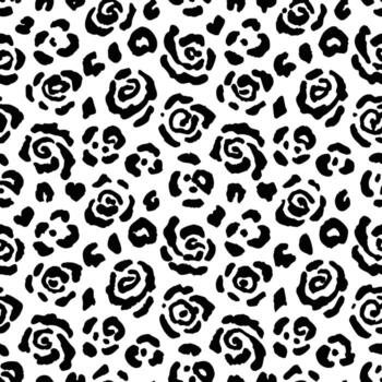 negro y blanco floral leopardo impresión modelo aislado en blanco antecedentes vector
