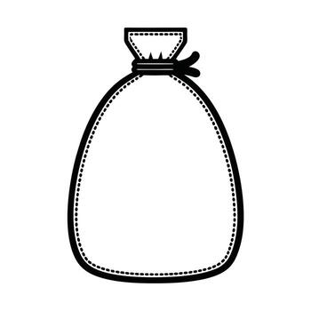 Empty drawstring money bag isolated on white background vector