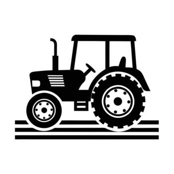 Tractor with horizontal lines on white background vector