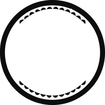 Circular frame with scalloped edge isolated on white background vector