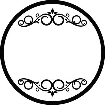 Ornate circular frame with decorative filigree isolated on white background vector