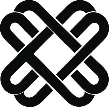 Interlocking geometric knot pattern isolated on white background vector