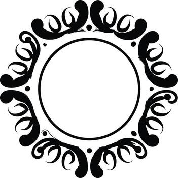 Decorative circular frame with intricate scrollwork isolated on white vector