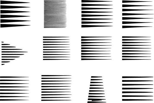 Set of speed lines and motion graphics isolated on white background vector