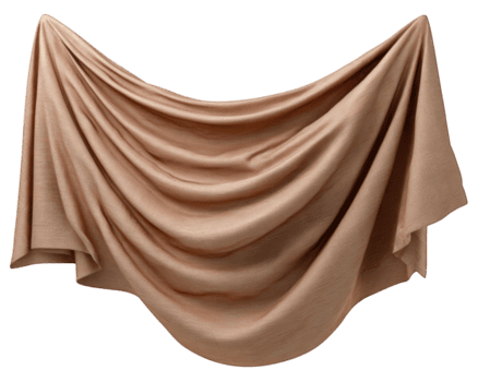fluente beige tessuto drappeggiato elegantemente con morbido pieghe e liscio struttura, la creazione di senso di calma e raffinatezza, ideale per tessile o interno design concetti png
