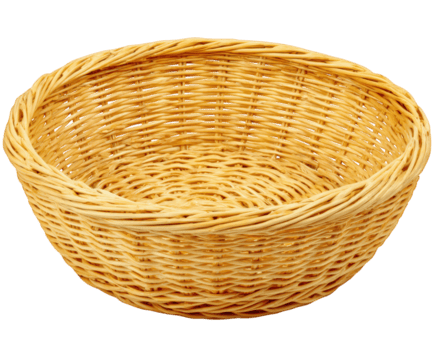 di vimini cestino il giro naturale intrecciata vuoto contenitore isolato su trasparenza sfondo, rustico stile Conservazione per casa o cucina organizzazione, semplice e pratico design png