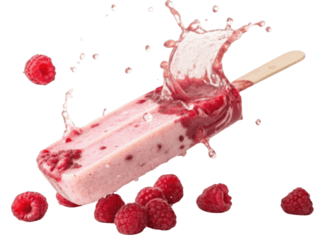 lampone ghiaccio crema ghiacciolo spruzzi con succoso lampone goccioline la creazione di rinfrescante e delizioso trattare png