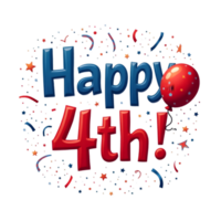 contento 4to de julio festivo celebracion gráfico aislado en transparente antecedentes png