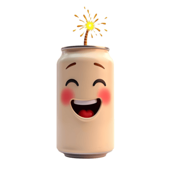 glad soda kan emoji med exploderande topp roligt 3d framställa isolerat på transparent bakgrund png