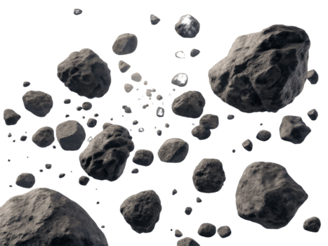 Asteroid Field in Deep Space A Swarm of Gray Rocks Floating Against , Sci Fi, Astronomy Transparent Background png