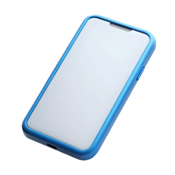 blå smartphone attrapp rena modern mobil enhet visa för app och ui design, produkt presentation transparent bakgrund png