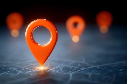 GPS Map Pointer Indicating Location and Navigation photo