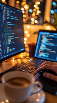 A Python developer actively working on data cleaning with pip and Jupyter Notebook in a tech-savvy setup. Data scientist photo