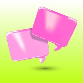 Glossy Pink Speech Bubbles in 3D for Feminine UI Messaging or Social App Theme vector