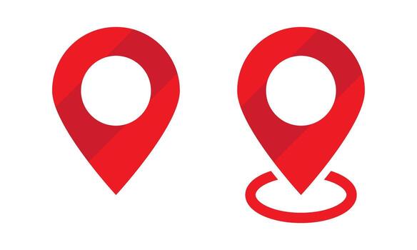rojo ubicación alfiler icono. mapa alfiler navegación íconos mini colocar. vector