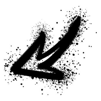 rociado pintada flecha aislado en blanco antecedentes. flecha con grunge dibujo técnica vector