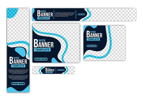 Set of stylish web banner templates vector
