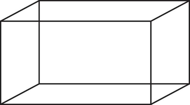 Outline of a Three-Dimensional Isometric Cube Illustration in Minimalistic Style vector
