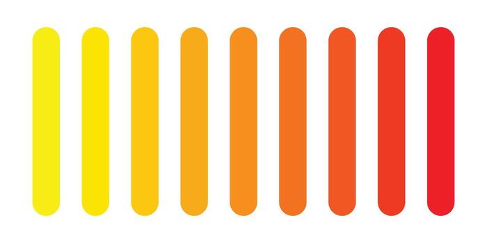 color palette, Gradient Color Bars Transitioning From Yellow to Red vector