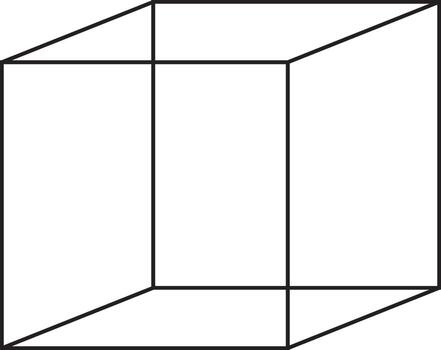 Geometric Line Drawing of a Three-Dimensional Cube for Design and Art Concepts. vector