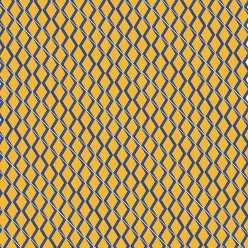 Seamless Pattern with Geometric Diamond Lattice in Yellow and Blue vector