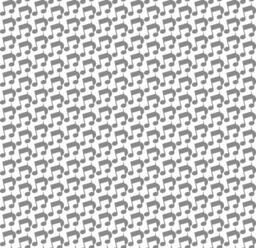 Seamless pattern of gray musical notes on white background for music and sound design vector