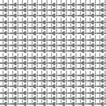 Seamless pattern of gray key and wrench silhouettes on white background vector